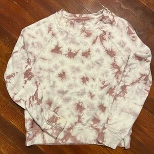 Athleta Pink and White Tie-Dye Sweatshirt